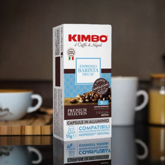 Kimbo Decaffeinated Aluminium Nespresso ®* Compatible Capsules 10x55g