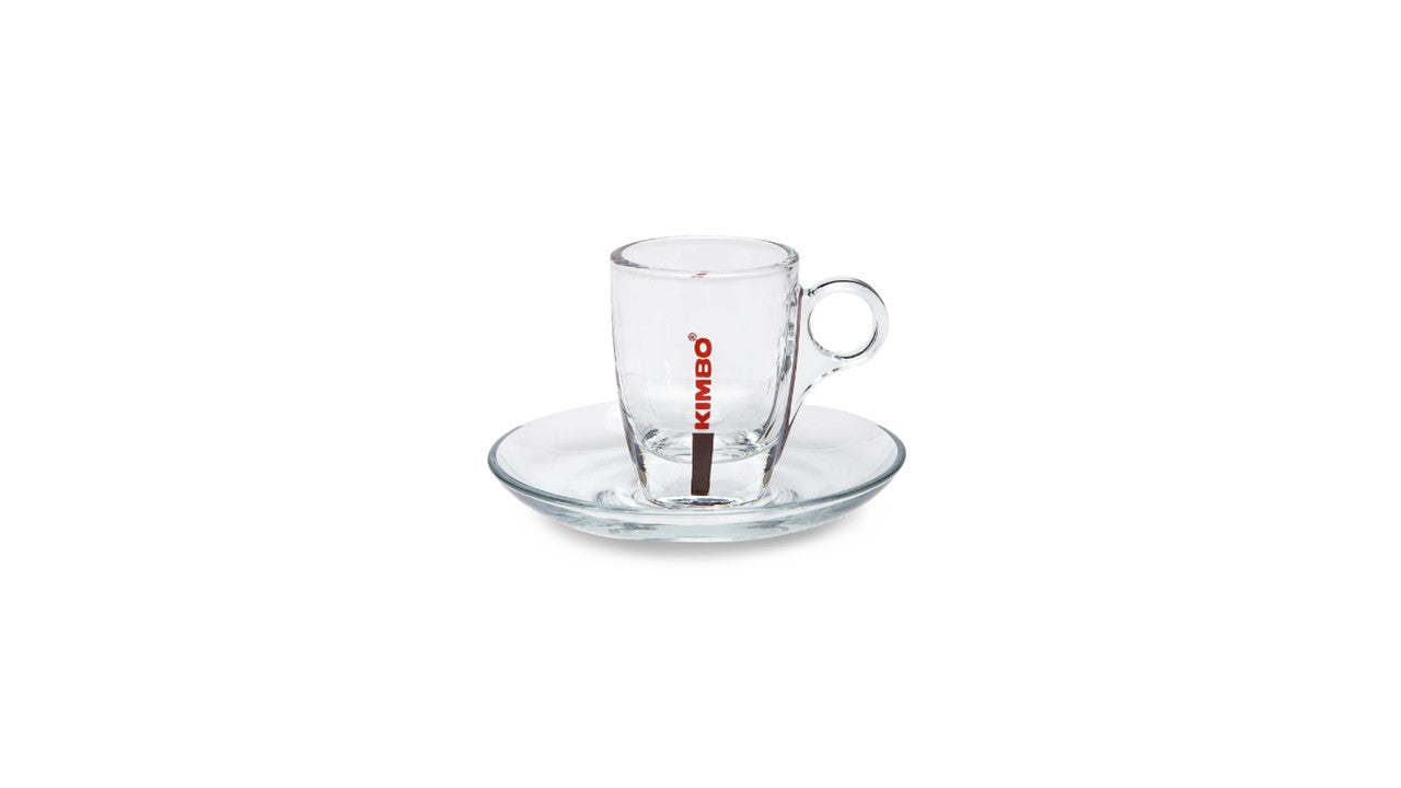 Kimbo Glass Espresso Cup and Saucer (single)